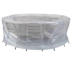 Housse de protection -transparente pour table ronde et chaises – meuble de jardin -∅200x80cm - Meubles et décoration en Tunisie