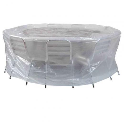 Housse de protection -transparente pour table ronde et chaises – meuble de jardin -∅200x80cm - Meubles et décoration en Tunisie