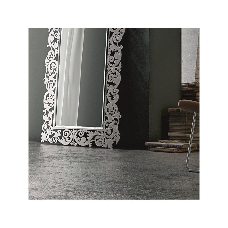 Miroir mural, style baroque, antique, noir, argenté, 97 x 57 cm
